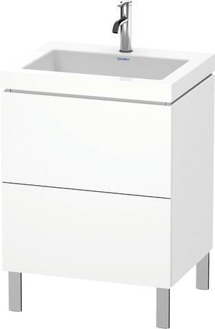 Duravit L-Cube Waschtischset 600x480mm mit Vero Air Möbelwaschtisch, 2 Auszüge, ohne Überlauf, taupe s-matt