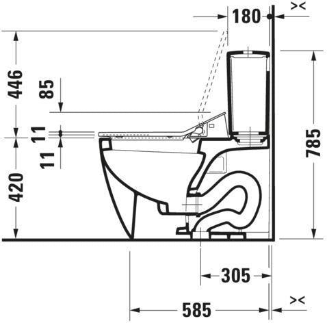 DURAVIT SensoWash Slim Dusch-WC Sitz weiß mit Fernbedienung und Durchlauferhitzer