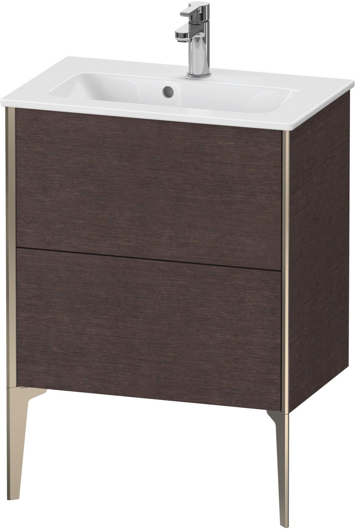 Duravit XViu Waschtischunterbau bodenstehend 610 mm, 2 Auszüge, champagner matt/weiß matt