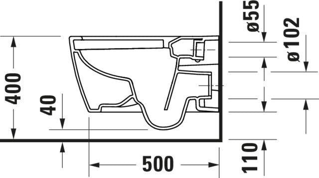 DURAVIT Wand-WC ME by Starck 570 mm HygieneFlush spülrandlos weiß
