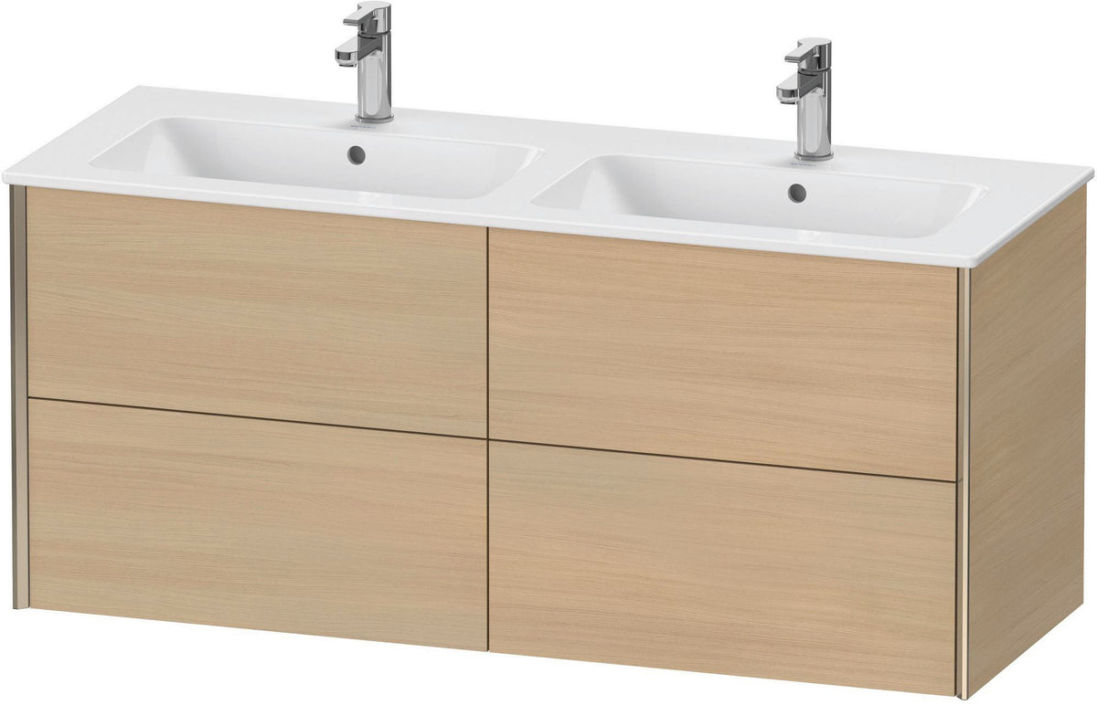 Duravit XViu Waschtischunterbau wandhängend 1280 mm, 4 Schubkästen, champagner matt/weiß matt