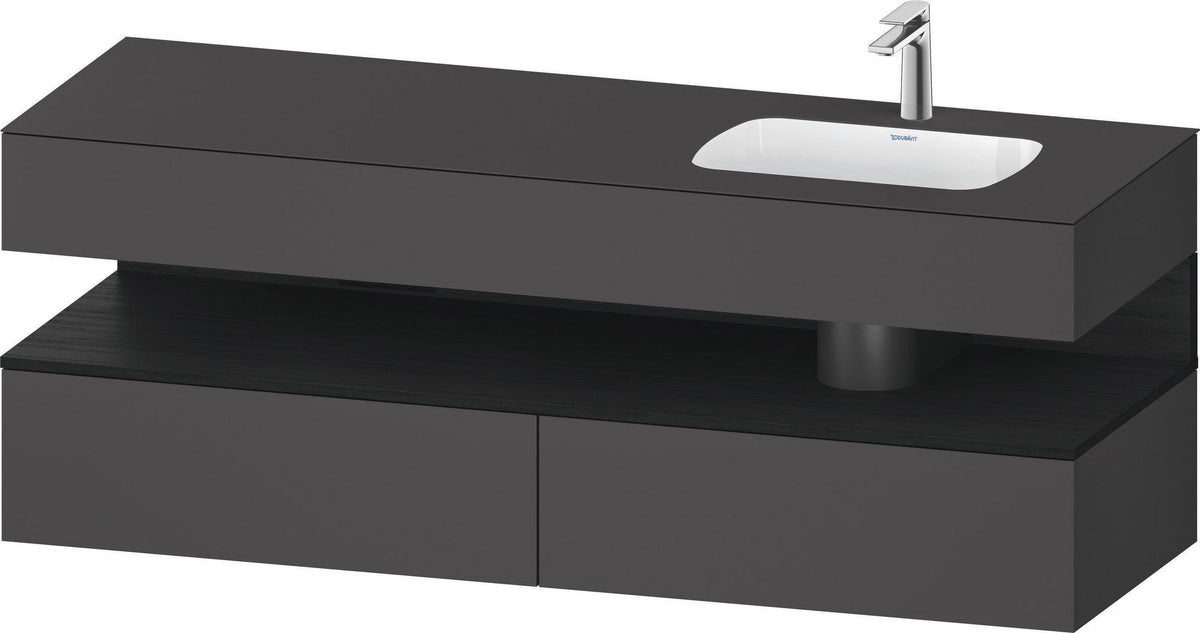 DURAVIT Qatego Einbauwaschtisch mit Konsolenwaschtischunterbau 1600 mm Weiß Matt