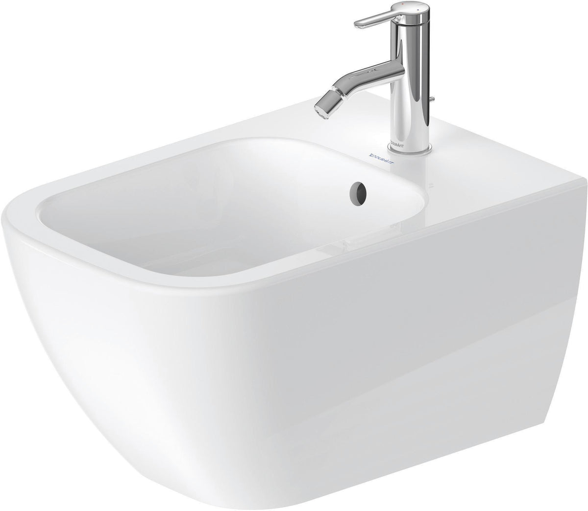DURAVIT Wand-Bidet Happy D.2 540 mm Anthrazit Matt mit Überlauf und 1 Hahnloch