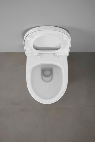DURAVIT Univavo WC-Sitz D-Form tief 457 mm mit Absenkautomatik, abnehmbar, Edelstahl-Scharniere, Weiß