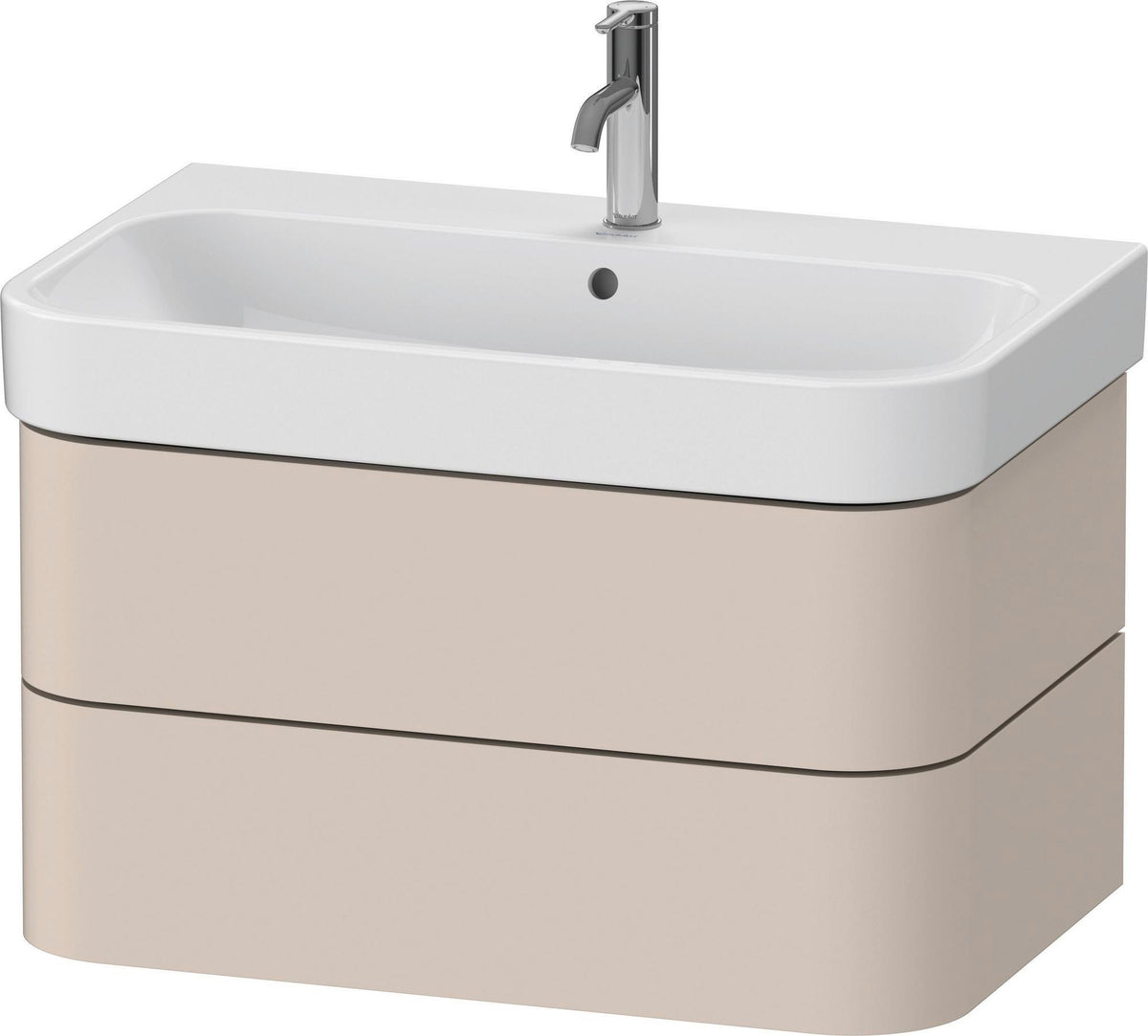 DURAVIT Happy D.2 Waschtischunterbau 775 mm, 2 Schubkästen, Tip-On, Taupe supermatt