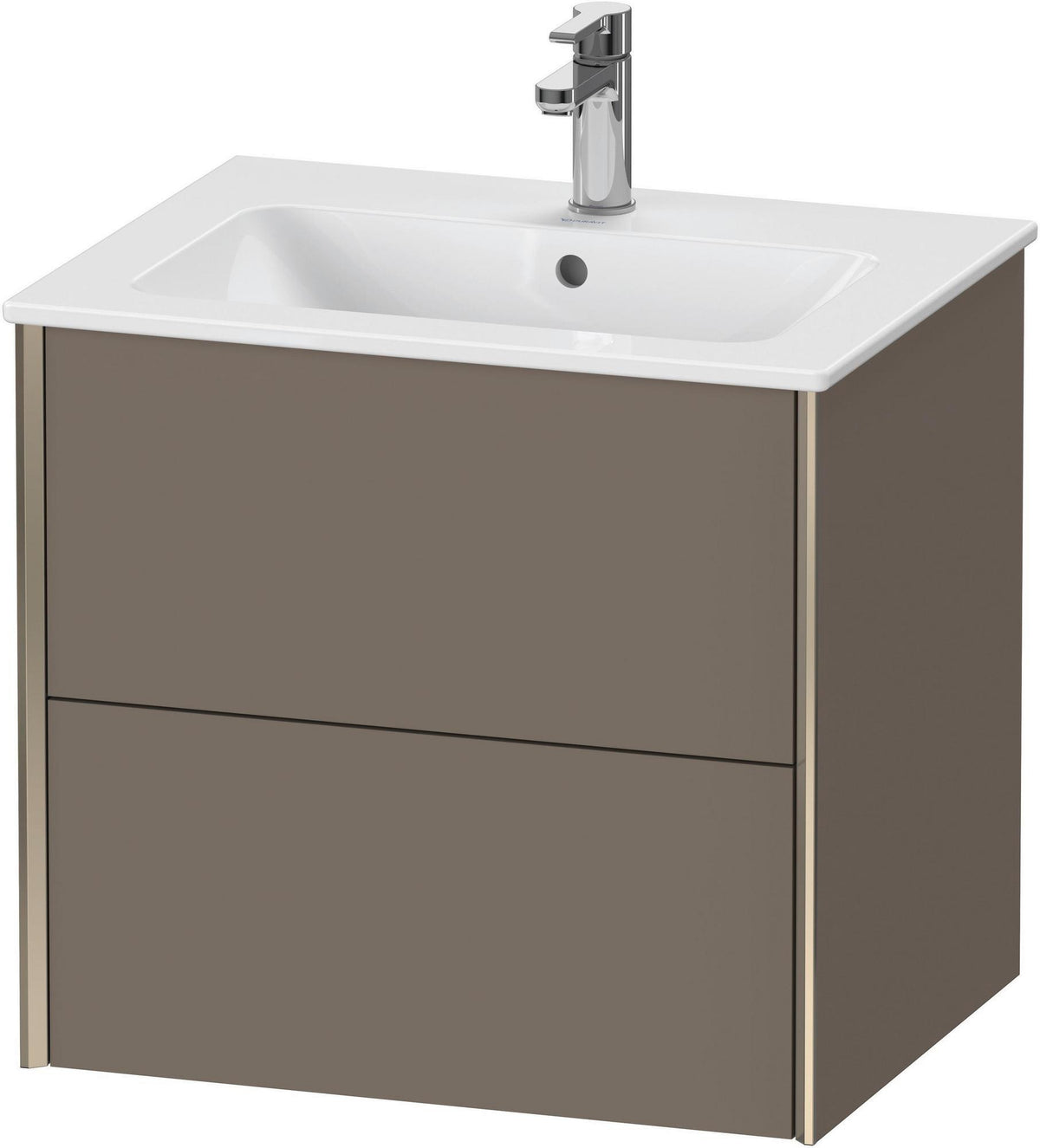 DURAVIT XViu Waschtischunterbau wandhängend 610 mm, 2 Schubkästen, weiß matt – ohne Griff, mit Tip-On-Technik