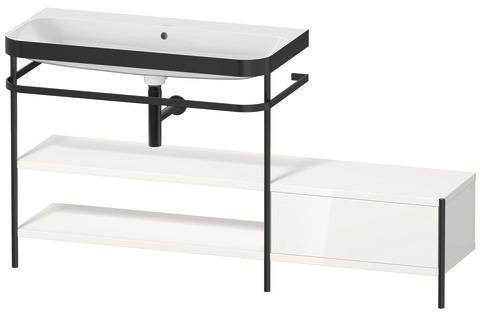 Duravit Waschtischset Happy D.2 Plus 1600x490mm taupe supermatt mit Hahnloch