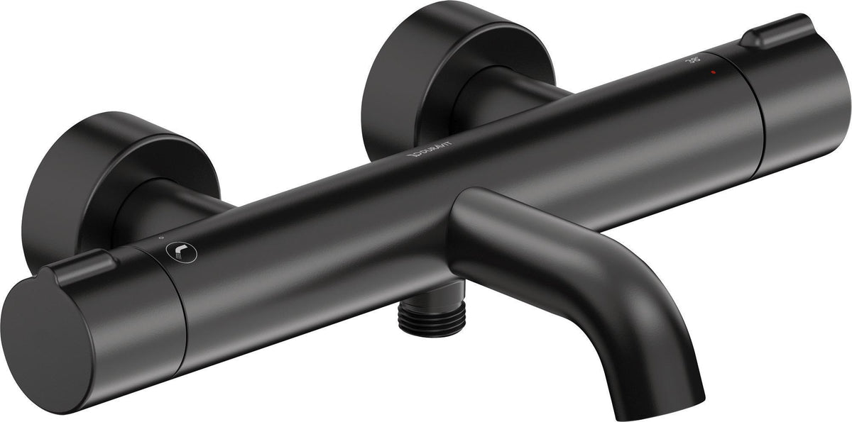 DURAVIT C.1 Wannenthermostat Aufputz – Thermostatkartusche, Schwarz Matt, 150 mm Mittenabstand