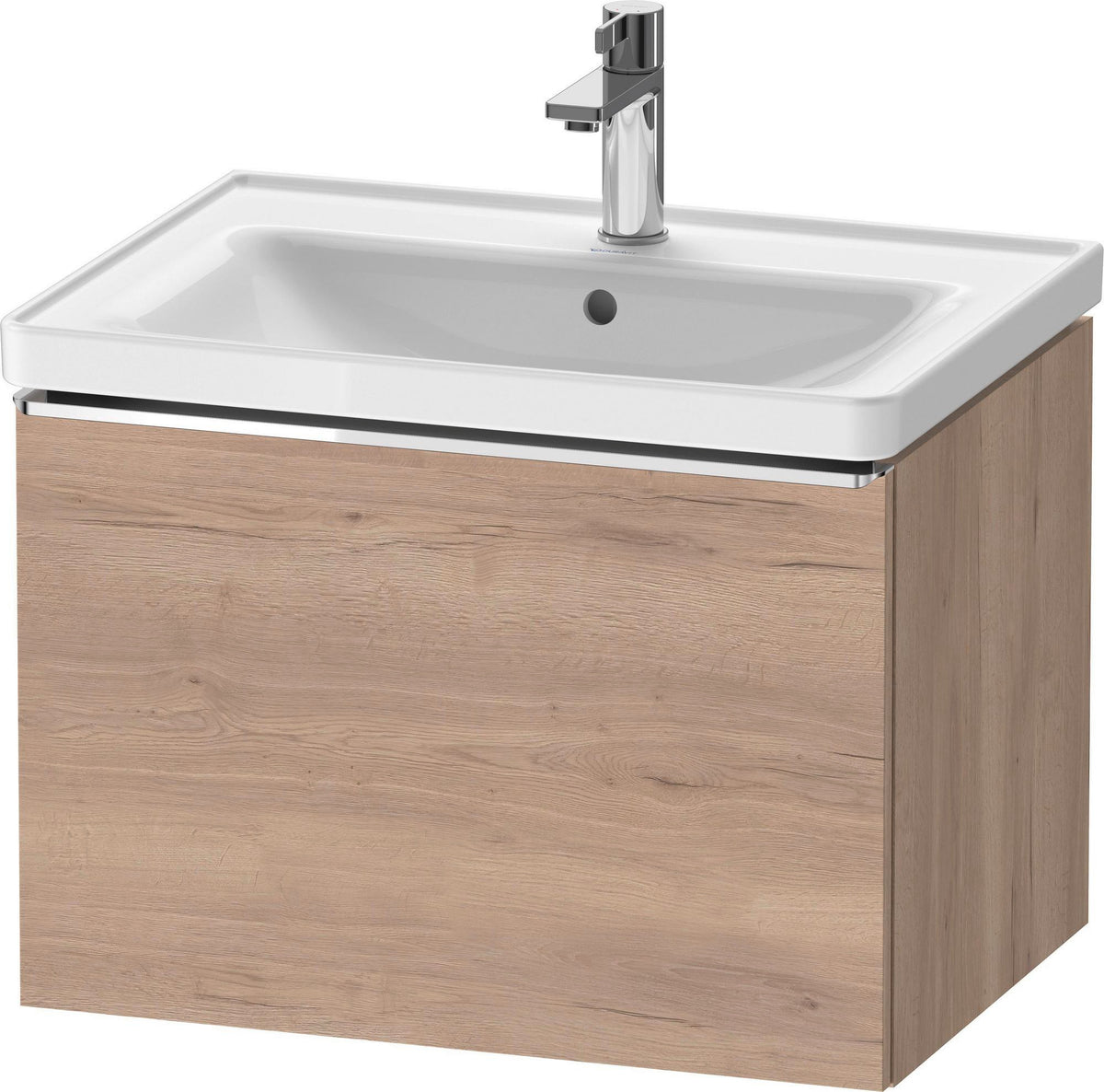 Duravit D-Neo Waschtischunterbau 634 mm betongrau matt mit Bronze-Griff und Soft-Close-Auszug