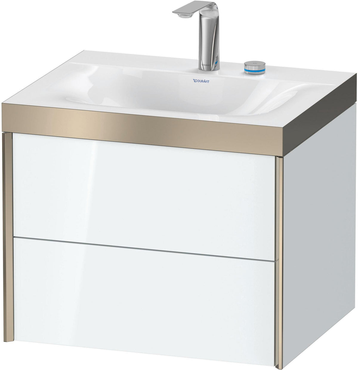 Duravit XViu Waschtischunterbauset 600 mm, 2 Schubkästen, champagner matt/weiß hochglanz