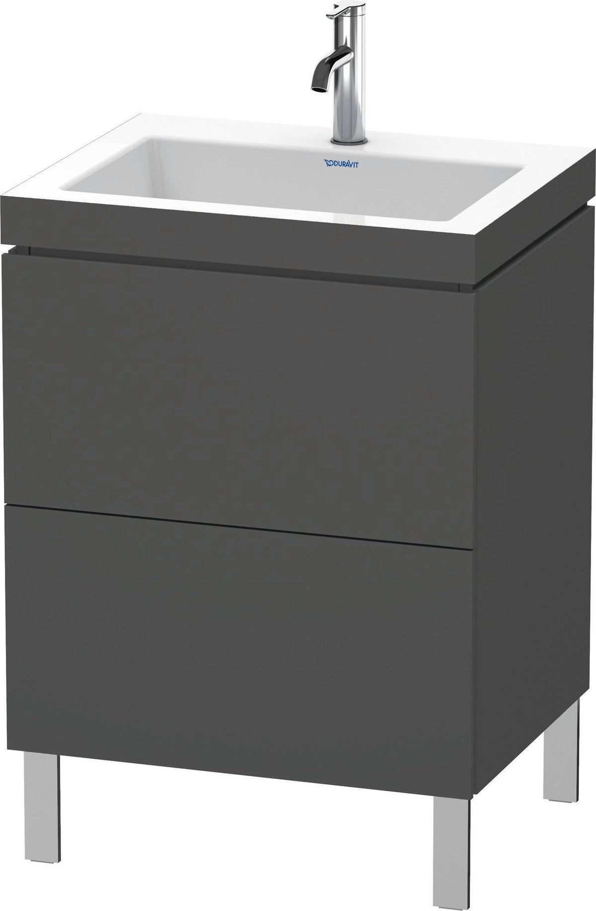 Duravit L-Cube c-bonded Waschtischset 698x600x480 mm, graphit matt, 2 Auszüge, bodenstehend