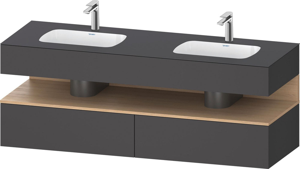 DURAVIT Qatego Studio F. A. Porsche Waschtischset 1600 mm mit Konsolenwaschtischunterbau, 2 Auszüge