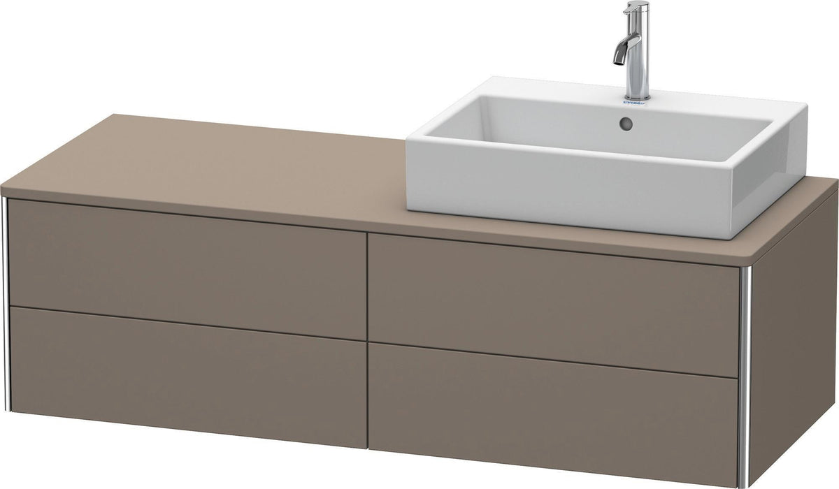 Duravit XSquare Konsolenwaschtischunterbau 1400 mm betongrau matt, 4 Schubkästen, wandhängend