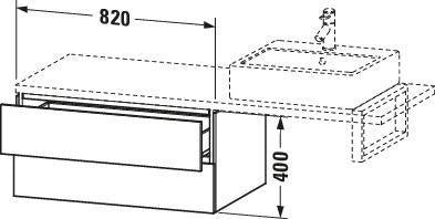 Duravit L-Cube Unterschrank für Konsole 820 mm, 2 Schubkästen, Weiß Matt