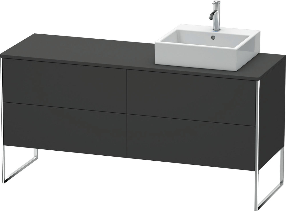 DURAVIT XSquare Waschtischunterbau bodenstehend 1600 mm betongrau matt mit 4 Auszügen