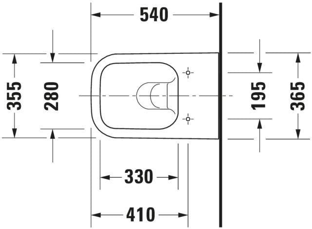 Duravit Wand-WC Happy D.2 spülrandlos 540 mm Anthrazit Matt Tiefspüler