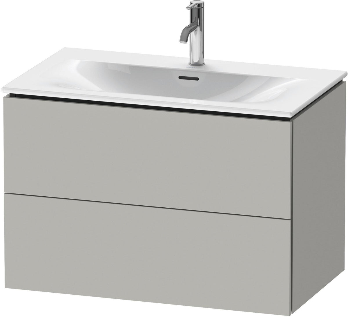 Duravit L-Cube Waschtischunterbau 820 mm weiß matt mit 2 Schubkästen und Tip-On-Technik