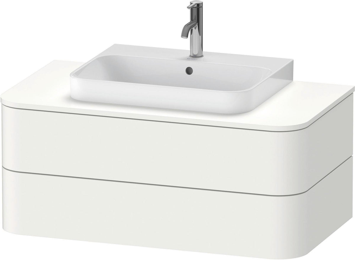 Duravit Happy D.2 Konsolenwaschtischunterbau 1000 mm taupe supermatt mit LED-Innenbeleuchtung und Tip-On