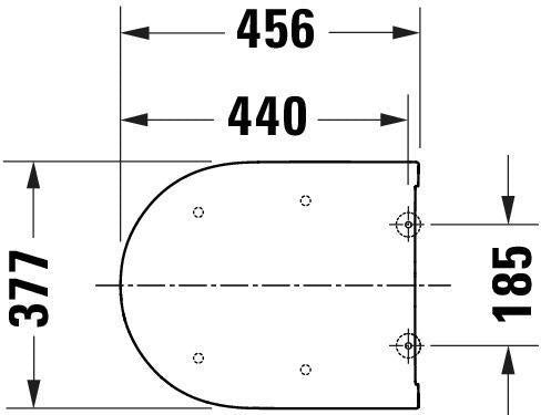DURAVIT Univavo WC-Sitz D-Form tief 455mm mit Absenkautomatik und Edelstahl-Scharnieren