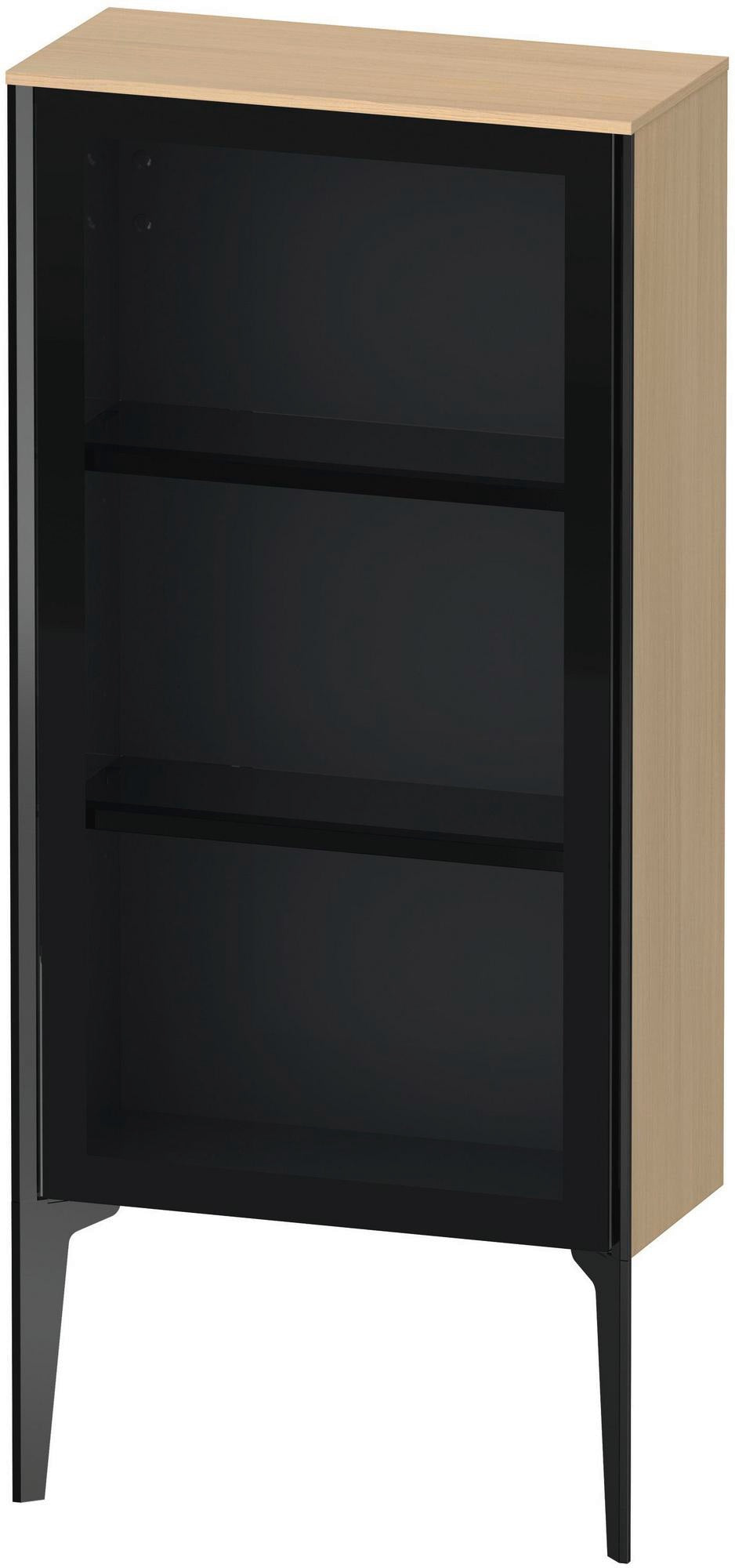 DURAVIT XViu Halbhochschrank 890 mm, Glasfront Nussbaum gebürstet, rechts, Tip-on