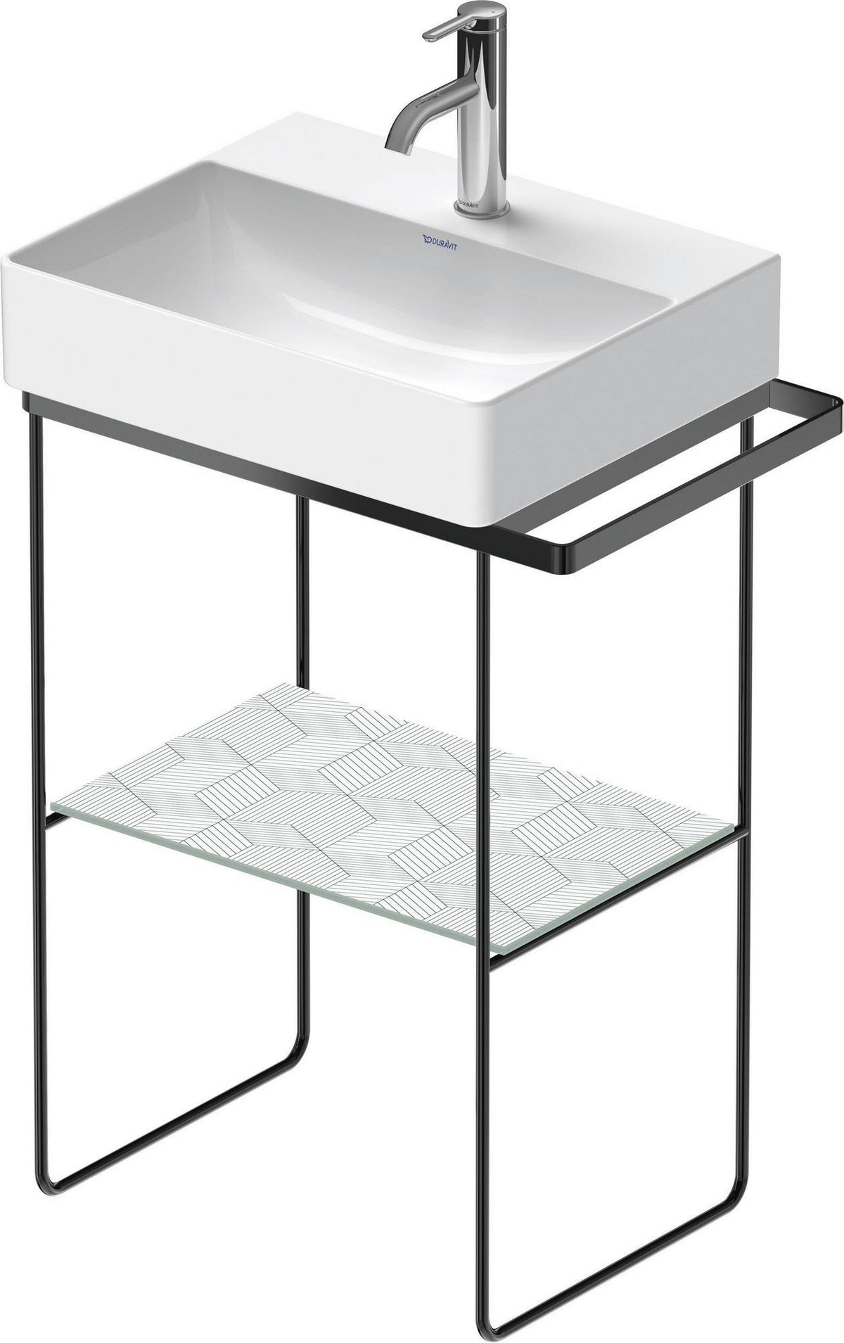 DURAVIT DuraSquare Metallkonsole höhenverstellbar mit Handtuchhalter in Chrom