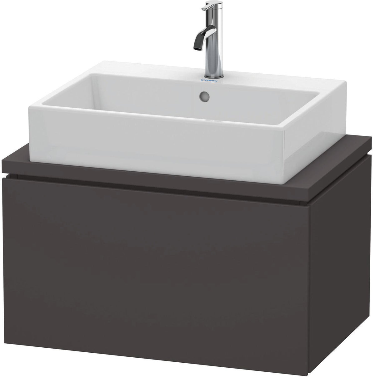 DURAVIT L-Cube Konsolenwaschtischunterbau 720 mm betongrau matt mit Tip-on-Auszug