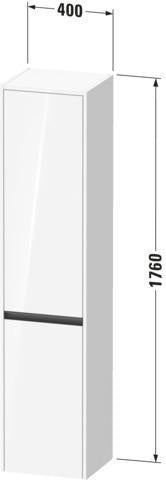 DURAVIT Ketho.2 Hochschrank 1760 mm, wandhängend, Eiche Terra matt, 2 Türen, Tip-On