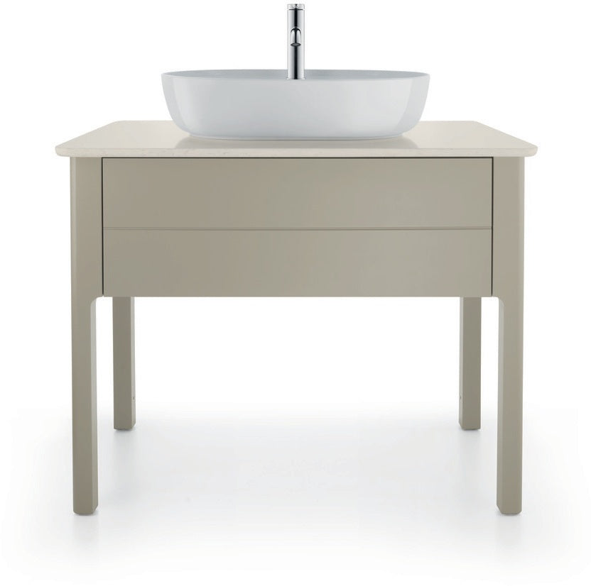 DURAVIT Luv Quarzsteinkonsole 988 mm, 1 Ausschnitt, Weiß Struktur, ohne Beleuchtung