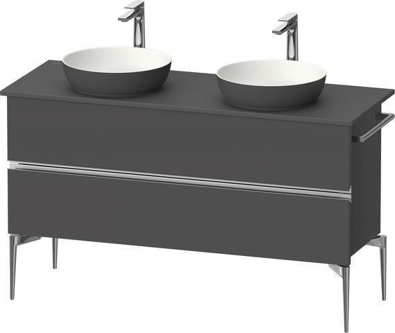 DURAVIT Sivida Konsolenwaschtischunterbau 1315 mm, bodenstehend, Weiß Matt, 2 Schubkästen
