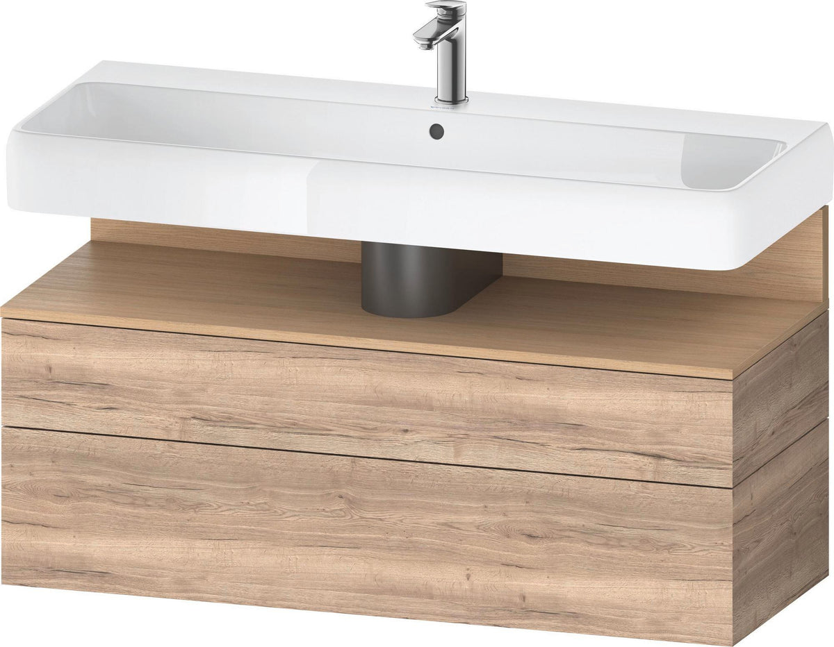 Duravit Qatego Waschtischunterbau 1190 mm – Weiß Matt mit Eiche Schwarz Nische, 1 Auszug, LED