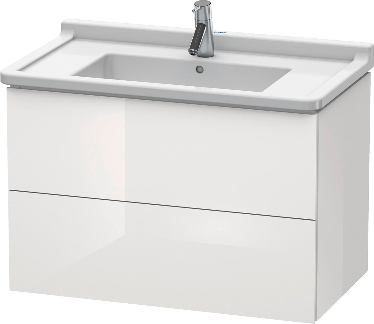 DURAVIT L-Cube Waschtischunterbau 820 mm taupe matt mit 2 Schubkästen und Tip-On-Technik