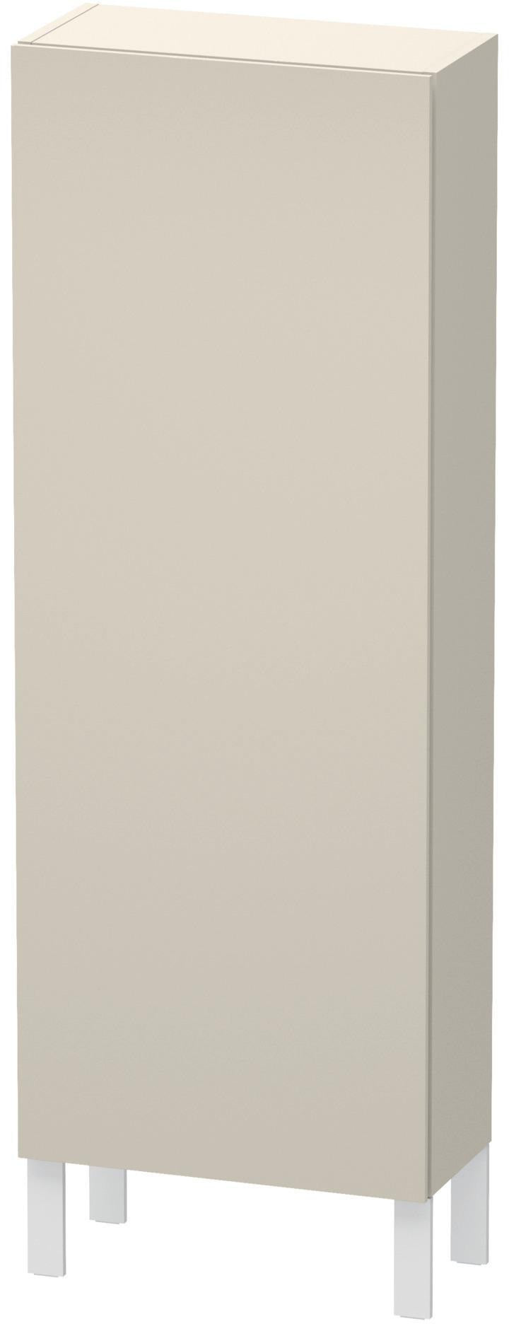 Duravit L-Cube Halbhochschrank 500 mm, 1 Tür links, betongrau matt, wandhängend, Soft-Close