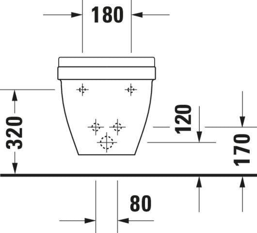 DURAVIT Wand-Bidet Starck 3 540 mm mit Überlauf & Hahnlochbank, weiß