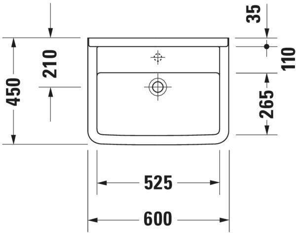 DURAVIT Waschtisch Starck 3 Med 500 mm ohne Überlauf, mit Hahnlochbank, weiß