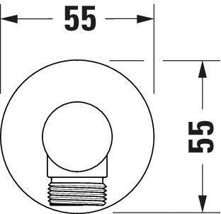 DURAVIT Wandanschlussbogen 55x80 mm Rund Gold Poliert mit Rosette – Brausen & Zubehör