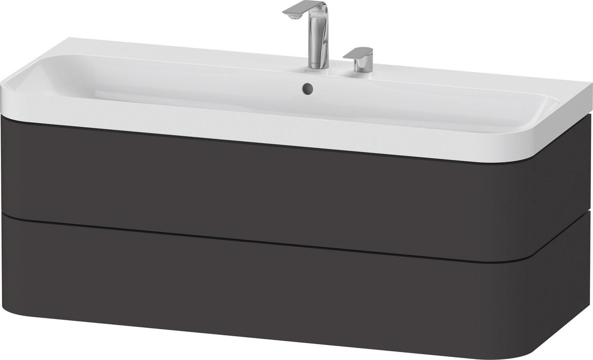 Duravit Happy D.2 Waschtischset 1175 mm wandhängend mit Tip-on Technik und Soft-Close