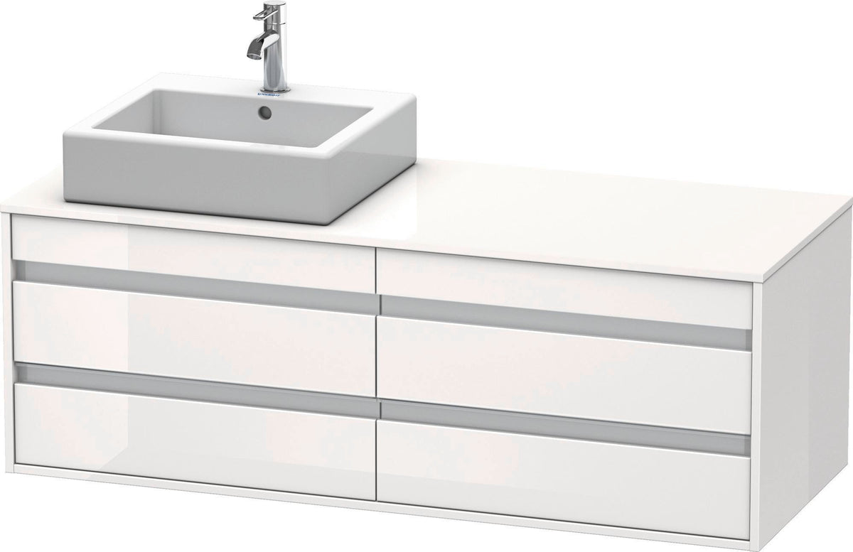 Duravit Ketho Waschtischunterbau 1400 mm wandhängend, 4 Schubkästen, weiß matt – für 2 Aufsatzwaschtische