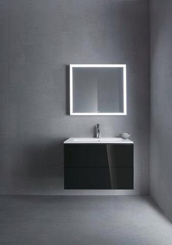Duravit L-Cube Waschtischunterbau 820 mm taupe matt mit 2 Schubkästen und Tip-On-Technik