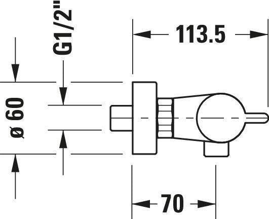 DURAVIT B.2 Brausethermostat Aufputz in Chrom mit Thermostatkartusche und Sicherheitssperre bei 38 °C