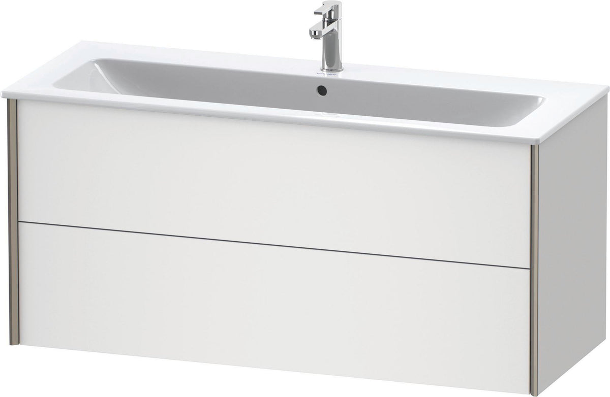 Duravit XViu Waschtischunterbau wandhängend 1210 mm, 2 Schubkästen, champagner matt/weiß matt