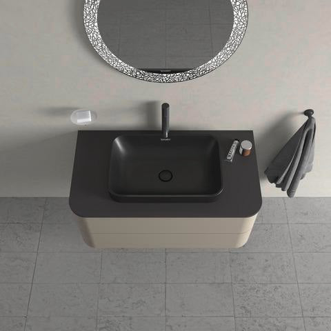 Duravit C.1 Einhebel-Waschtischmischer L mit Zugstange, Schwarz Matt