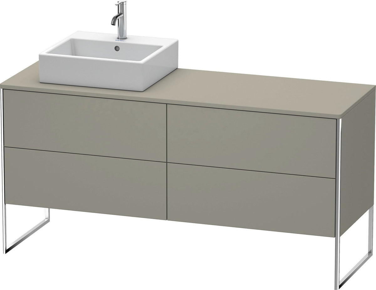 DURAVIT XSquare Waschtischunterbau betongrau matt 1600 mm mit 4 Auszügen, bodenstehend