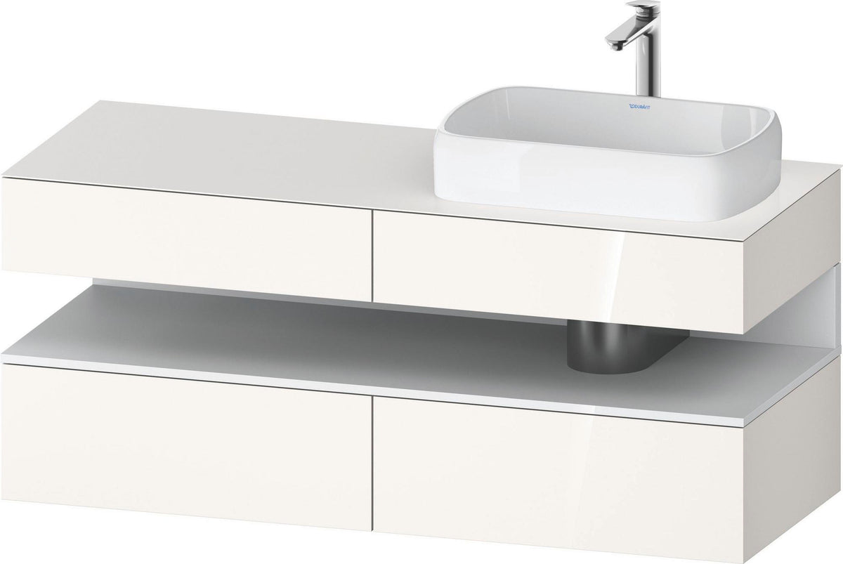 DURAVIT Qatego Konsolenwaschtischunterbau 1400 mm Weiß Matt Eiche Schwarz Matt wandhängend