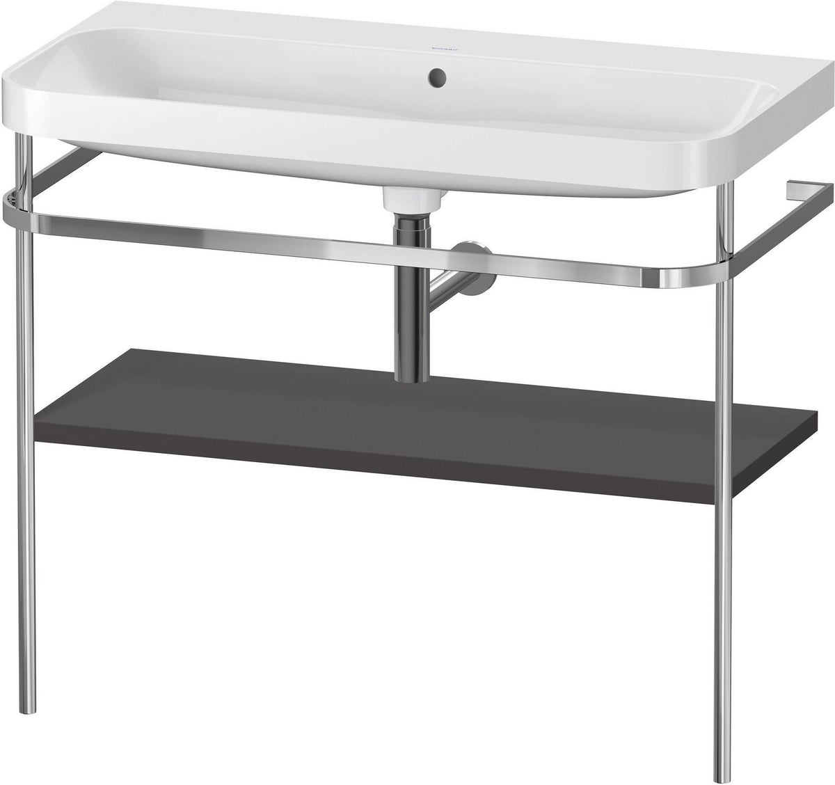 Duravit Happy D.2 c-shaped Waschtischset mit Metallkonsole, 975 mm, Taupe