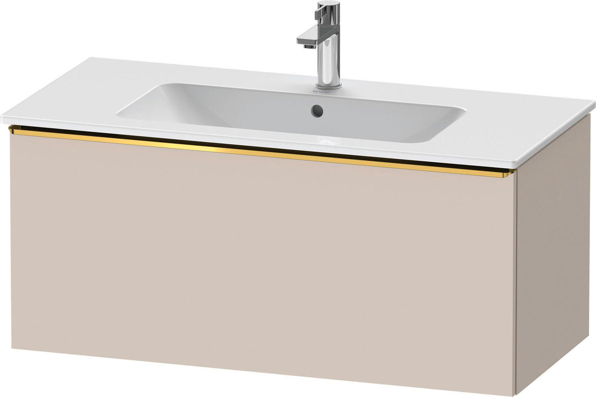 Duravit D-Neo Waschtischunterbau 1010 mm, 1 Auszug, Weiß Matt, Griff Bronze Gebürstet, Wandhängend