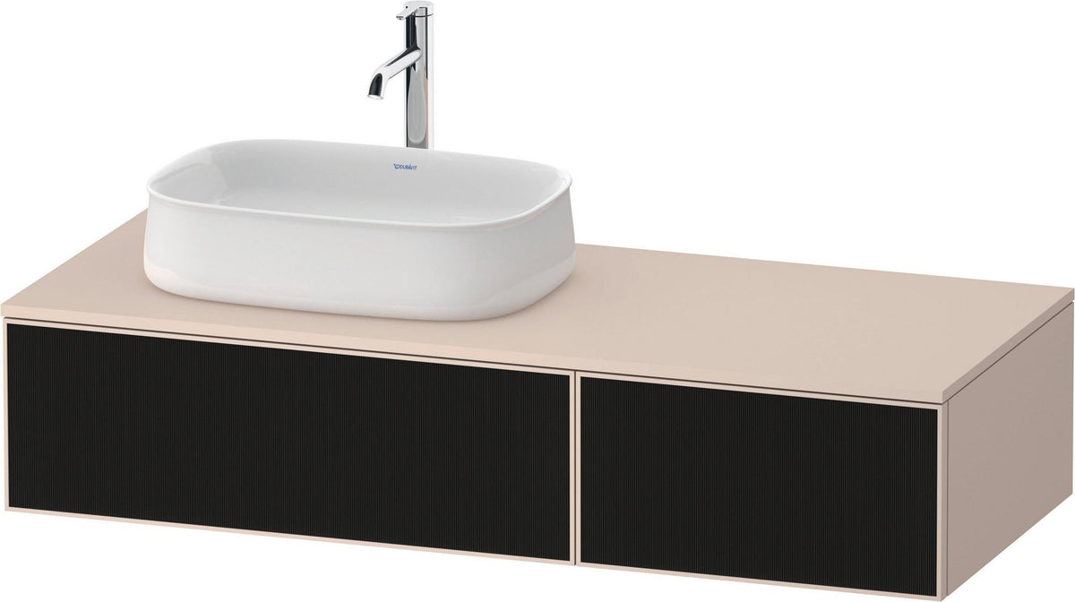 DURAVIT Zencha Konsolenwaschtischunterbau Eiche Anthrazit 1300 mm mit 2 Auszügen