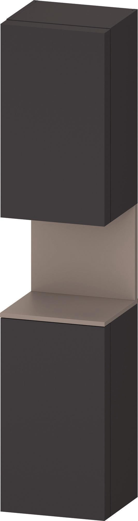 DURAVIT Qatego Hochschrank 400 mm, 2 Türen, weiß Hochglanz, Eiche Schw. Matt