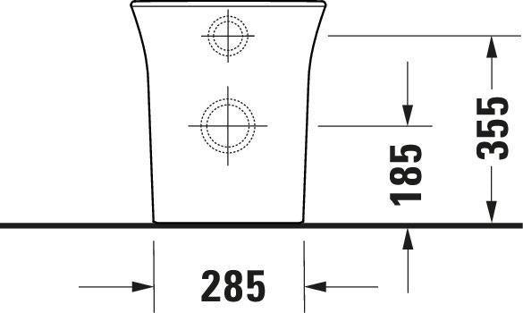 DURAVIT Stand-WC White Tulip 580 mm spülrandlos, Abgang waagerecht, weiß
