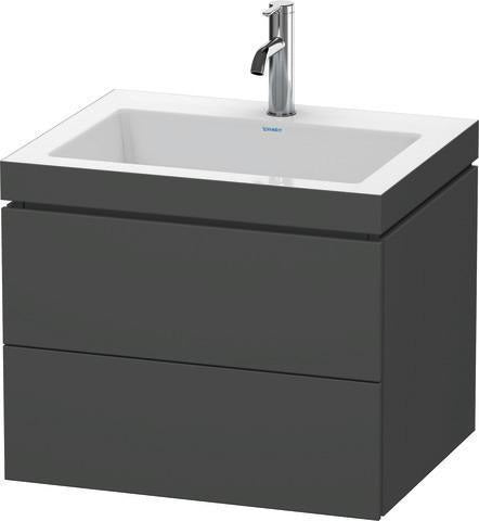 Duravit Waschtischset L-Cube 600x480mm mit Vero Air Waschtisch, 2 Schubkästen, 1 Hahnlochbank, ta s-matt