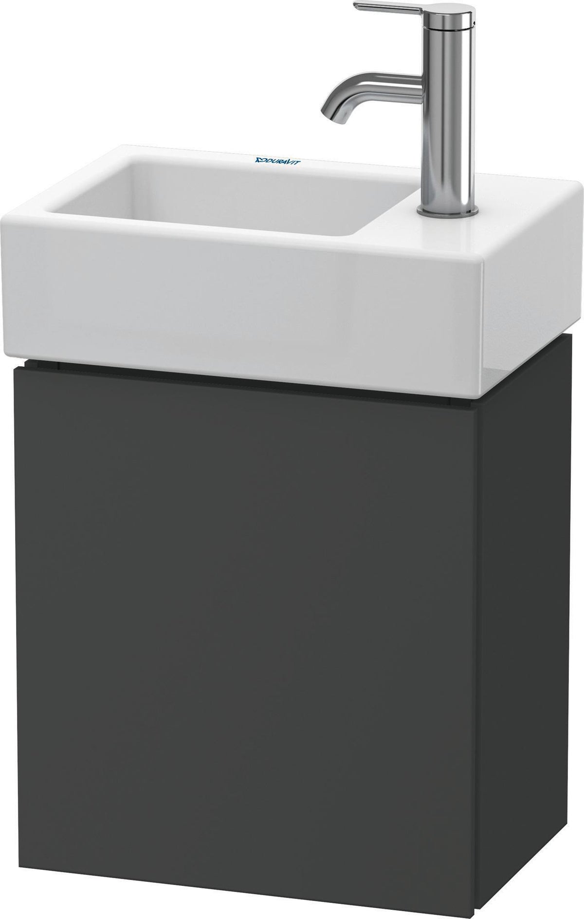 DURAVIT L-Cube Waschtischunterbau betongrau matt, 1 Tür, Anschlag links, wandhängend